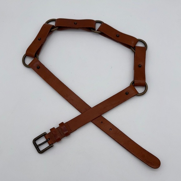 Dolce & Gabbana Brown Leather Belt with Metal Hardware 43 inches in length